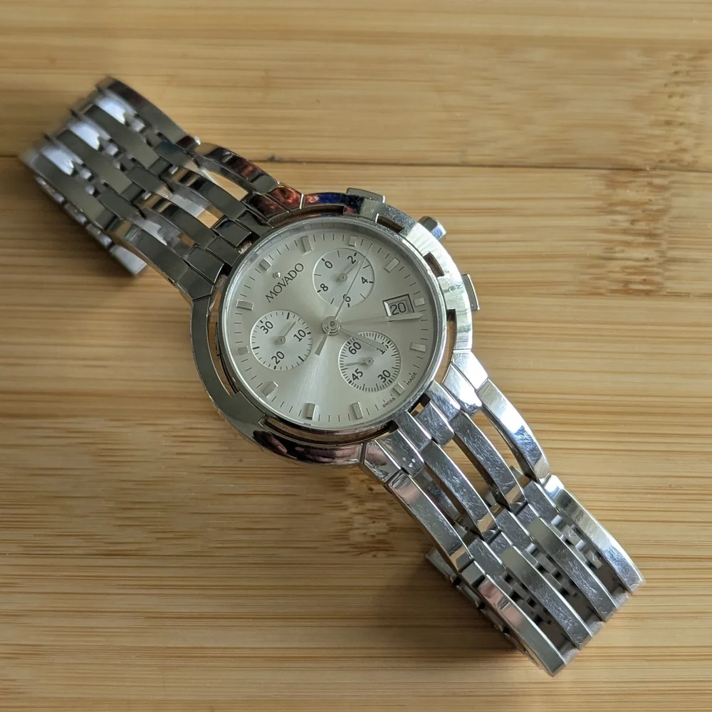 Movado Watch Silver Esperanza Chronograph